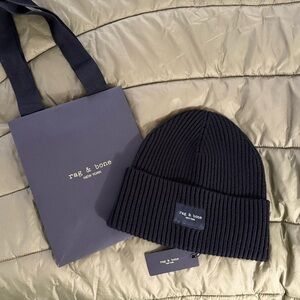 Rag & Bone Black Knit Beanie